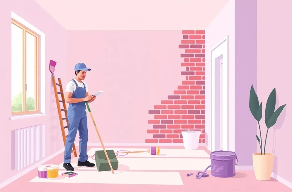 Intérieur rénové après travaux de peinture à La Londe-les-Maures